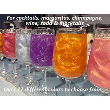 Snowy River Edible Pink Cocktail Glitter - All Natural Beverage for Cocktails, Margaritas, Wine Glitter, Beer Drink Synthetic Free (4 Gram, Pink)