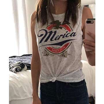 Erxvxp Women Sleeveless Tank Top for Independence Day