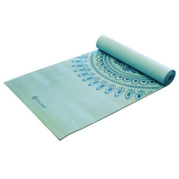 Gaiam Premium Print Yoga Mat, Marrakesh, 68"L x 24"W x 6mm Thick