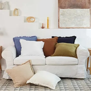 ATLINIA Stylish Decorative Linen Fringe Pillow Cover