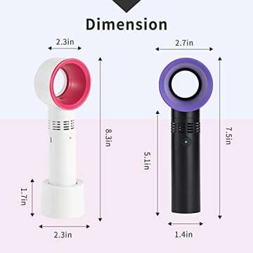 Lash Fan USB Mini Portable Fan Rechargeable Bladeless Fan Handheld Air Conditioning Cooling Dryer for Eyelash, Accelerated Drying Eyelash Extensions Glue/Adhesive Essential Eyelash Extension Supplies