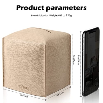 Modern PU Leather Tissue Box Cover for Home and Office