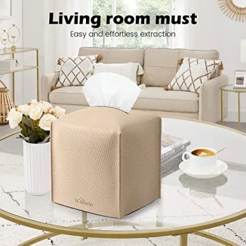 Modern PU Leather Tissue Box Cover for Home and Office