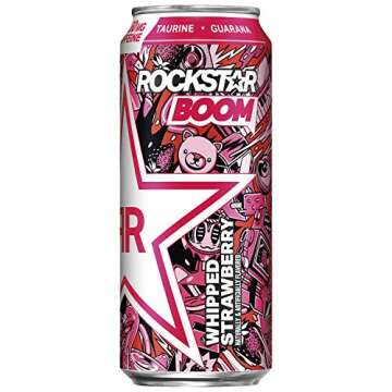Rockstar Boom Energy Drink, Strawberry Flavor, 24-Pack