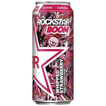 Rockstar Boom Energy Drink, Strawberry Flavor, 24-Pack