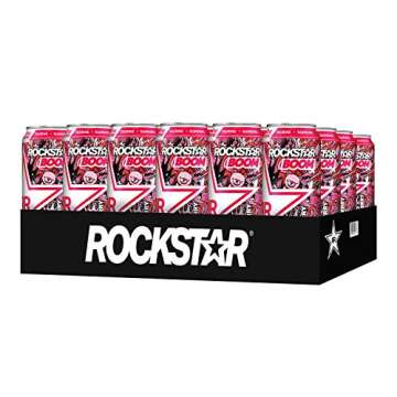 Rockstar Boom Energy Drink, Strawberry Flavor, 24-Pack