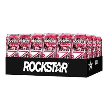 Rockstar Boom Energy Drink, Strawberry Flavor, 24-Pack