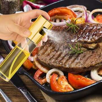 Oil Sprayer Mister, 100ml Vegetable Oil Dispenser, Multipurpose Cooking Olive Oil Spritzer, Oil Spray Bottle with Simple Press Pump, Oil Dispenser Bottle Mister for Frying BBQ Grilling Cooking Salad