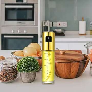 Oil Sprayer Mister, 100ml Vegetable Oil Dispenser, Multipurpose Cooking Olive Oil Spritzer, Oil Spray Bottle with Simple Press Pump, Oil Dispenser Bottle Mister for Frying BBQ Grilling Cooking Salad