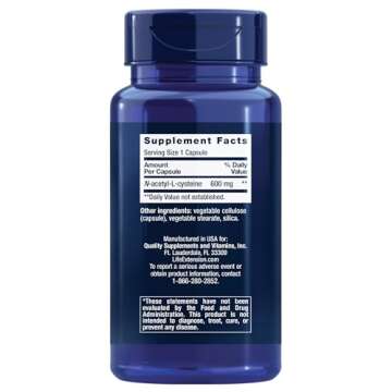 Life Extension N-Acetyl-L-Cysteine (NAC), Immune, Respiratory, Liver Health, NAC 600 mg, Potent anti...