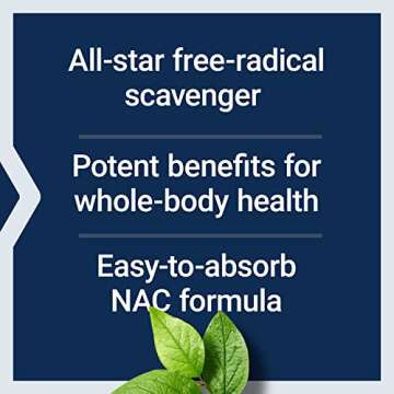 Life Extension N-Acetyl-L-Cysteine (NAC), Immune, Respiratory, Liver Health, NAC 600 mg, Potent antioxidant Support, Free-radicals, Easy to Absorb, 60 Capsules