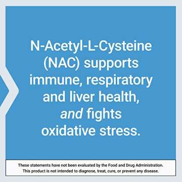 Life Extension N-Acetyl-L-Cysteine (NAC), Immune, Respiratory, Liver Health, NAC 600 mg, Potent antioxidant Support, Free-radicals, Easy to Absorb, 60 Capsules
