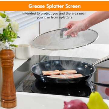 Snowyee Splatter Screen for Frying Pan - Easy Cleanup!