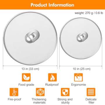 Snowyee Splatter Screen for Frying Pan - Easy Cleanup!