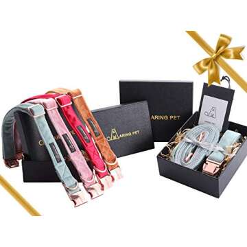Soft Velvet Dog Collar and Leash Set - ARING PET