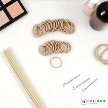 Heliums Small Hair Ties - Sandy Blonde - No Damage Mini 1 Inch Reusable 2mm Elastics for Thin Hair a...