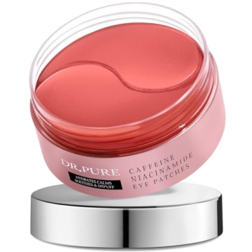 Dr. Pure Under Eye Patches for Puffiness and Dark Circles - 30 Pairs of Caffeine Eye Masks with Niac...