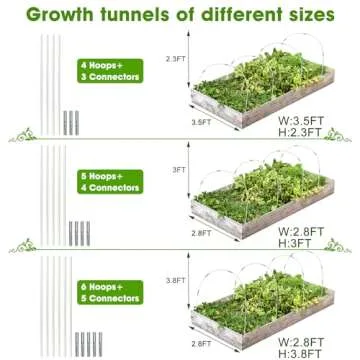 Durable Greenhouse Hoops for Garden Raised Beds