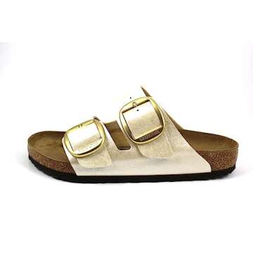 Birkenstock Women's Arizona Big Buckle Birko-Flor Slip-on Sandals - Graceful Pearl White - 7