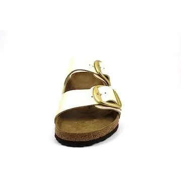 Birkenstock Women's Arizona Big Buckle Birko-Flor Slip-on Sandals - Graceful Pearl White - 7