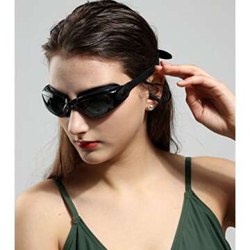 SBORTI 2 Pack Adult Swimming Goggles,No Leaking,Anti Fog,UV Protection Swim Glasses for Men Women Water Goggles (Black and Pink)