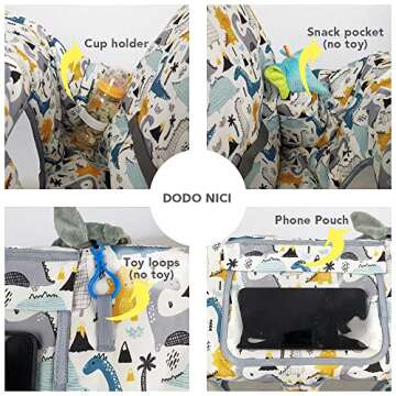 Shopping Cart Cover for Baby/Toddler, Cozy High Chair Cover, with Removable seat positioner, Dinosaur