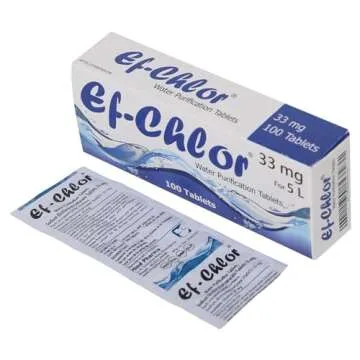 Ef-Chlor Water Purification Tablets/Pills 33 mg - Pack of 100 Tablets - Potable Drinking Water Treatment Ideal for Emergencies, Survival, Travel, and Camping, Purifies 2.64 Gallons in 1 Tablet