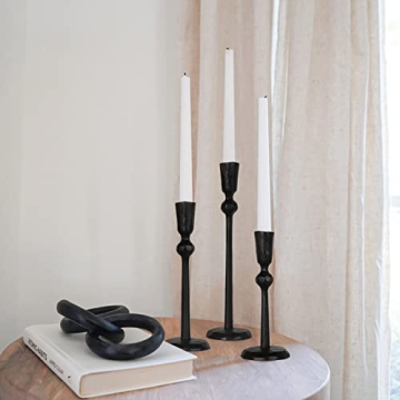 Artistic Iron Taper Candle Holders - Set of 3 Decorative