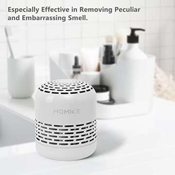 HOMIKE Refrigerator Deodorizer, Odor Eliminator,Last up to 10 Years for Car,Closet,Shoes Cabinet,Fridge and Freezer,Outperforms Baking Soda and Activated Carbon(White)