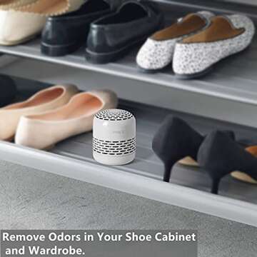 HOMIKE Refrigerator Deodorizer, Odor Eliminator,Last up to 10 Years for Car,Closet,Shoes Cabinet,Fridge and Freezer,Outperforms Baking Soda and Activated Carbon(White)