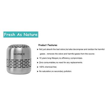 HOMIKE Refrigerator Deodorizer, Odor Eliminator,Last up to 10 Years for Car,Closet,Shoes Cabinet,Fridge and Freezer,Outperforms Baking Soda and Activated Carbon(White)