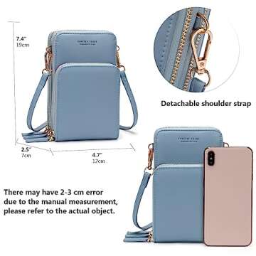 myfriday Small Crossbody Cell Phone Bag for Women, Mini Over Shoulder Handbag Purse with Credit Card Slots