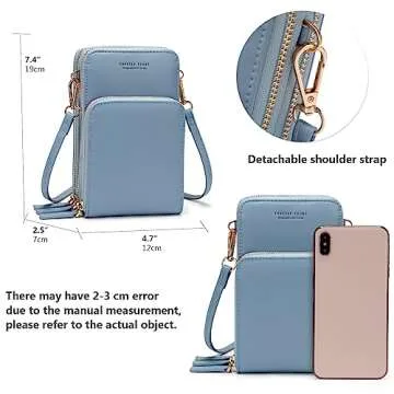 myfriday Small Crossbody Cell Phone Bag for Women, Mini Over Shoulder Handbag Purse with Credit Card Slots