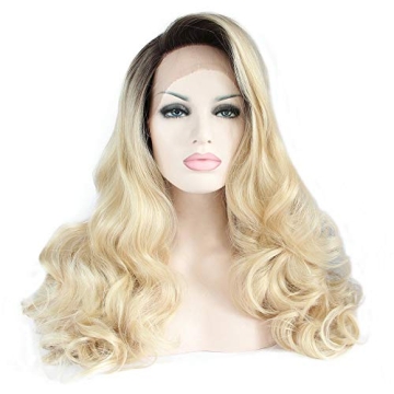 Yinuozhogntian 24 Inch Ombre Blonde Lace Front Wig