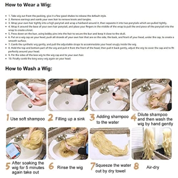 Yinuozhogntian 24 Inch Ombre Blonde Lace Front Wig