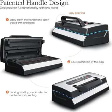 SEATAO VH5188 Automatic Vacuum Sealer Machine, 90kPa Multifunction Commercial Vacuum Food Sealer For Food Preservation, Dry & Moist & Food & Extended Modes, LED lights, Double Seal