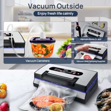 SEATAO VH5188 Automatic Vacuum Sealer Machine, 90kPa Multifunction Commercial Vacuum Food Sealer For Food Preservation, Dry & Moist & Food & Extended Modes, LED lights, Double Seal