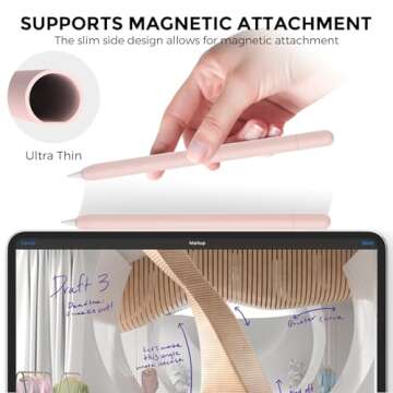 AhaStyle 2 Pack Silicone Apple Pencil (USB-C) Case 2023 Ultra Thin Proteative Cover Skin Apple Pencil Sleeve Anti-Slip Grip Compatible with Apple Pencil USB C (Light Blue & Pink)