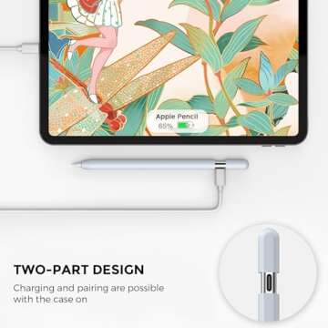 AhaStyle 2 Pack Silicone Apple Pencil (USB-C) Case 2023 Ultra Thin Proteative Cover Skin Apple Pencil Sleeve Anti-Slip Grip Compatible with Apple Pencil USB C (Light Blue & Pink)