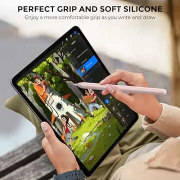 AhaStyle 2 Pack Silicone Apple Pencil (USB-C) Case 2023 Ultra Thin Proteative Cover Skin Apple Pencil Sleeve Anti-Slip Grip Compatible with Apple Pencil USB C (Light Blue & Pink)