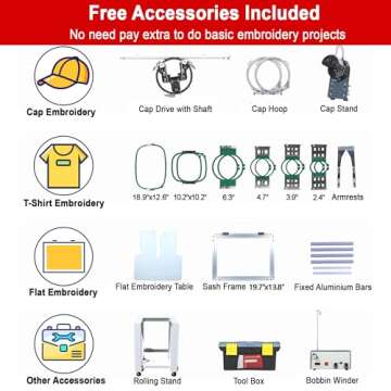 Smartstitch S-1501 Commercial Embroidery Machine with 15 Needles,14"x20" Embroidery Area,1200SPM Max...