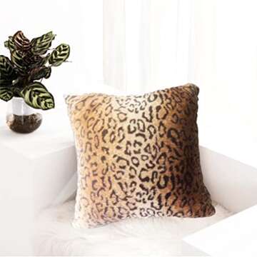 Luxury Leopard Fur Throw Pillow Covers for Home Decor