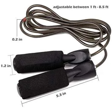 Whph Jump Rope | 8.5 feet Adjustable Tangle-Free Skipping Rope with Steel Wire and Ball Bearings for Men Women Speed Jumping Boxing Cardio Endurance