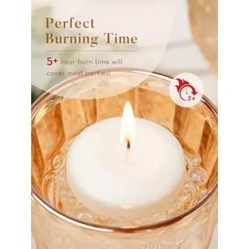 Buy Ashlux White Floating Candles 2 inch 24 Pack