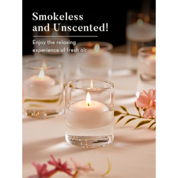 Buy Ashlux White Floating Candles 2 inch 24 Pack