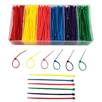 Small 4-Inch Multicolor Zip Ties 480pcs Assorted Colors for Crafting, Garden & Organization
