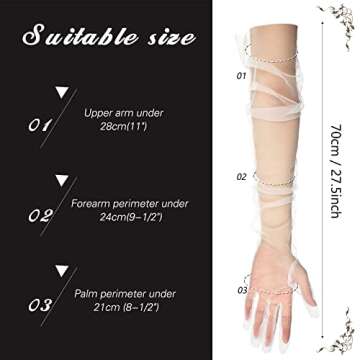 Tarpop Women's Long Mesh Tulle Gloves 27'' Sheer Party Opera Elbow Length Gloves for Wedding Bridal ...