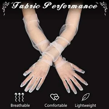 Elegant Tarpop Long Tulle Gloves for Weddings and Parties