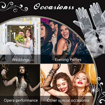 Tarpop Women's Long Mesh Tulle Gloves 27'' Sheer Party Opera Elbow Length Gloves for Wedding Bridal Dance Party(White)