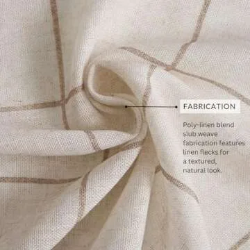 Elrene Home Fashions Brighton Windowpane Plaid Blackout Window Curtain, Living Room and Bedroom Drape with Back Tab and Rod Pocket Tabs, 52"x108", Linen, 1 Panel